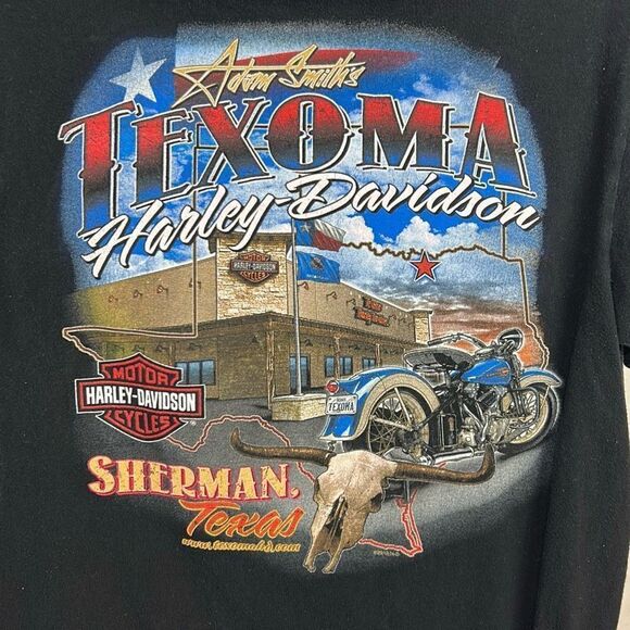 Harley-Davidson Motorcycle Tshirt Texoma Sherman TX Sz M Black Short Sleeve 2012 - Picture 6 of 8